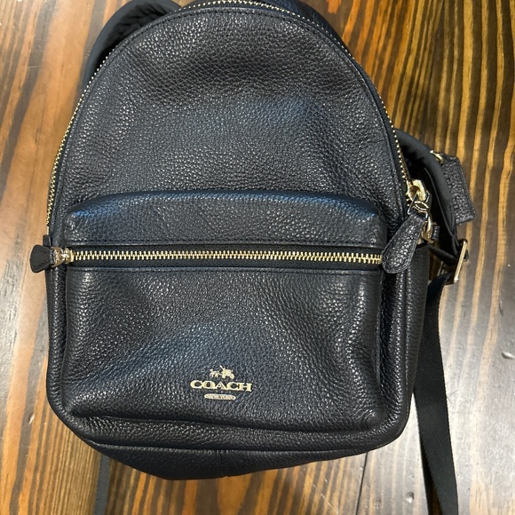 coach f38949 gingham medium charlie backpack black Front Pocket And Secure Zip Closure COACH F44953 STRAWBERRY/SILVER $95